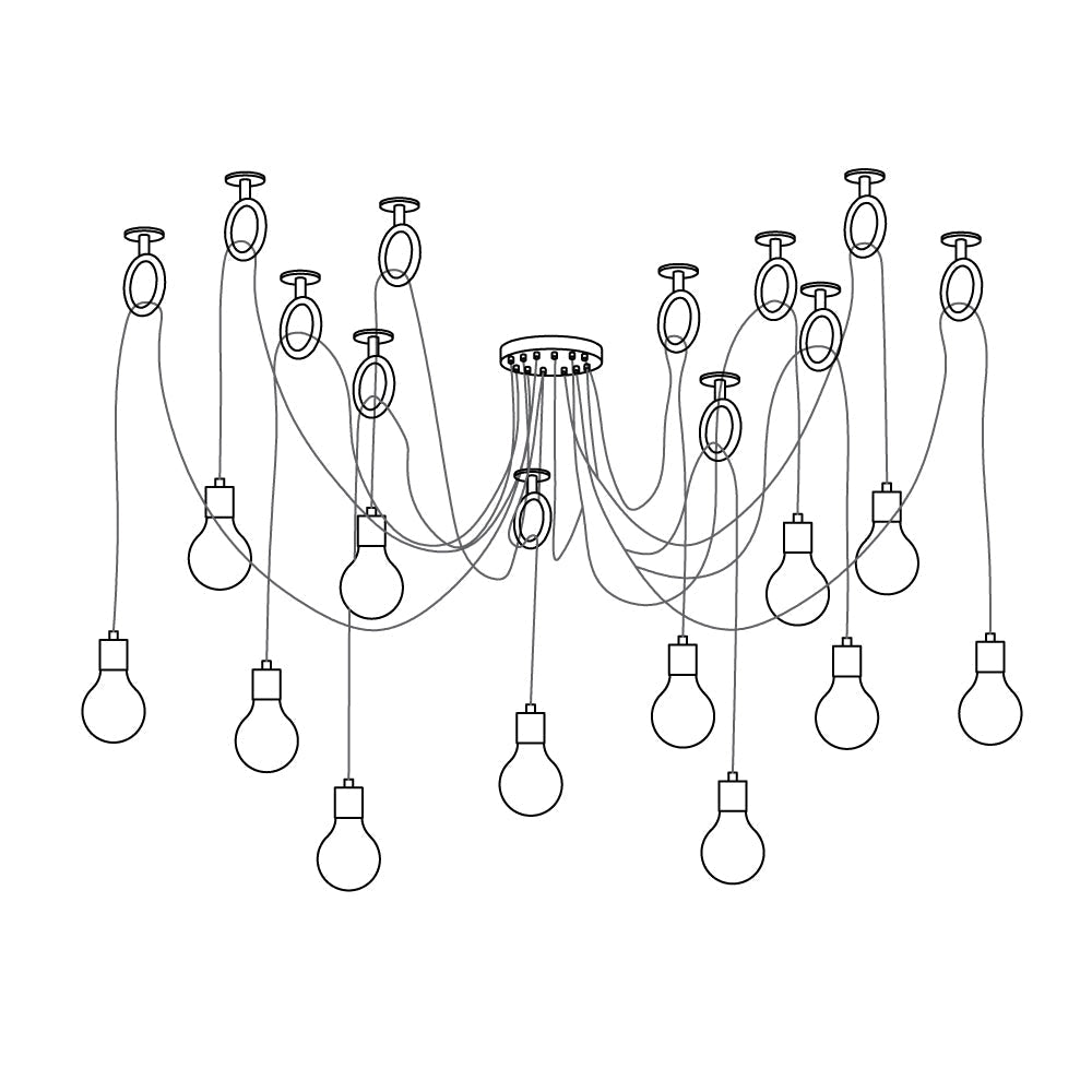 Industrial Spider Chandelier 12heads Dia20cm / ? 7.9″ / Copper Chandelier