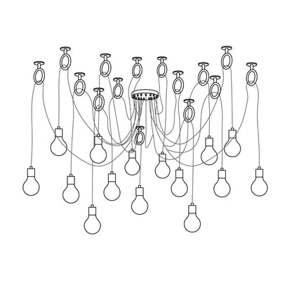 Industrial Spider Chandelier 15heads Dia20cm / ? 7.9″ / Copper Chandelier