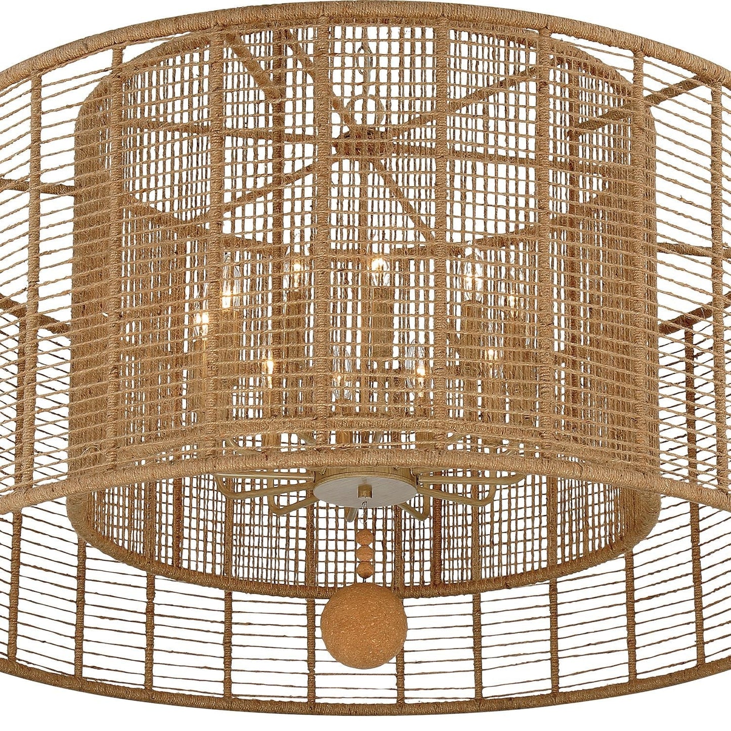 Jayna 42 3/4" Wide Silver Natural Jute 12-Light Modern Drum Chandelier