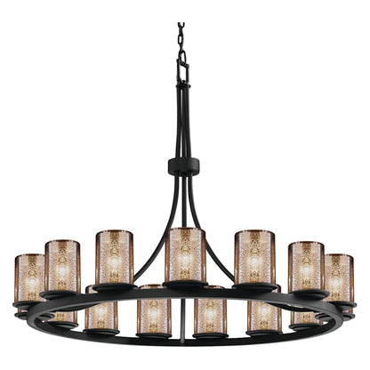 Justice Design Group Fusion 42" Wide Ring Chandelier with Mercury Shades