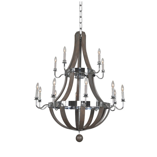 Kalco Sharlow 15 Light 40" Wide 2 Tier Chandelier