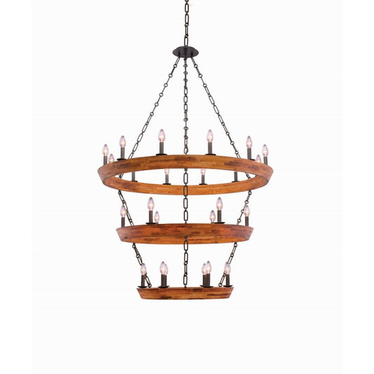 Kalco Lansdale 24 Light 42" Wide Wrought Iron Ring Chandelier