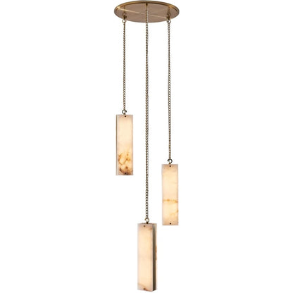 Kalco Vertical 18" Wide LED Multi Light Pendant with Alabaster Shades