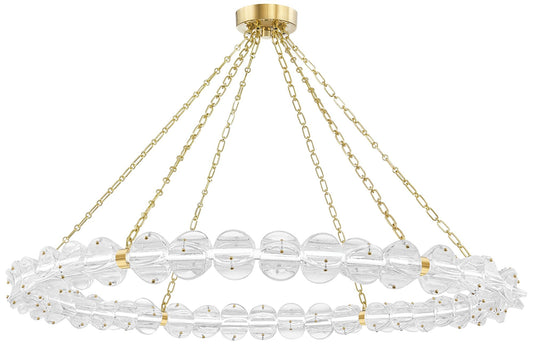 Lindley Large LED Chandelier Aged Brass