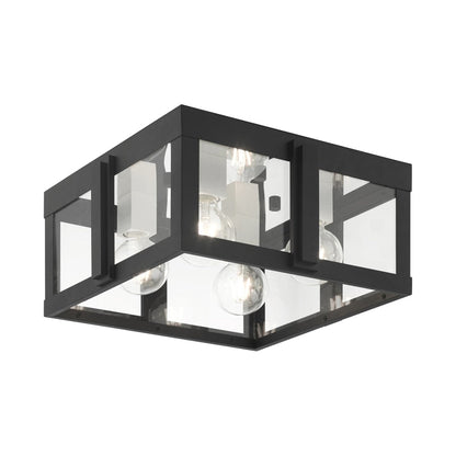 Livex Lighting Lexington 4 Light 16" Wide Outdoor Flush Mount Square Ceiling Fixture