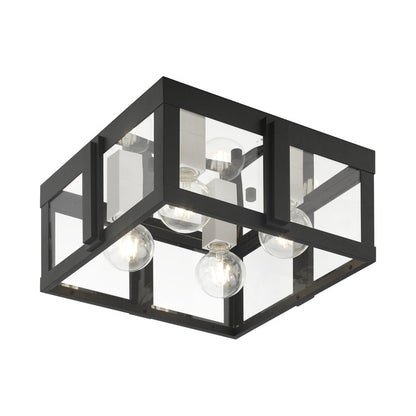 Livex Lighting Lexington 4 Light 16" Wide Outdoor Flush Mount Square Ceiling Fixture