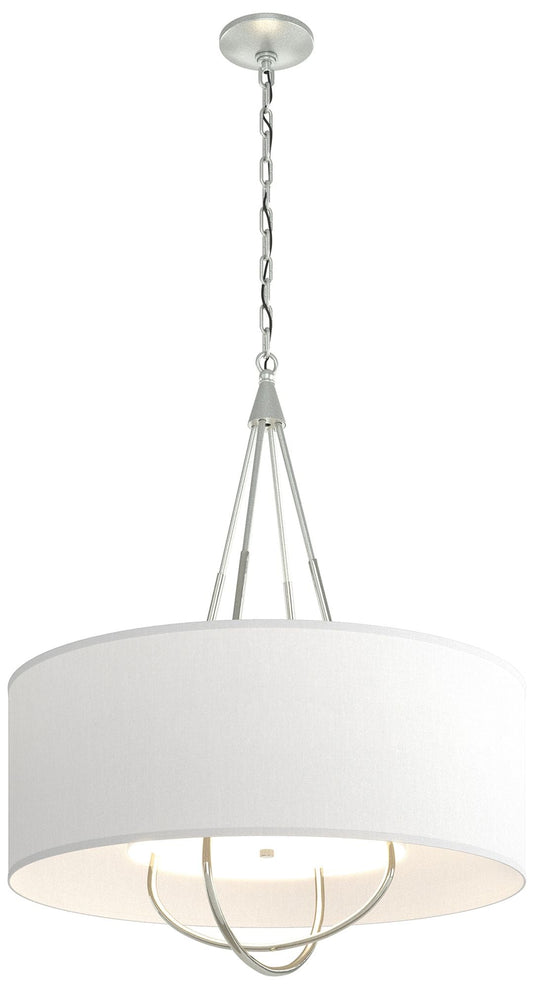 Loop Pendant - Vintage Platinum Finish - Sterling Accents - Natural Shade