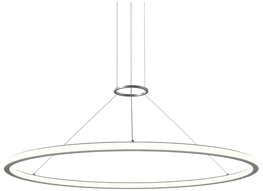 Luna 48" Round LED Pendant w/ 20' Cord (2700K) - Satin Aluminum