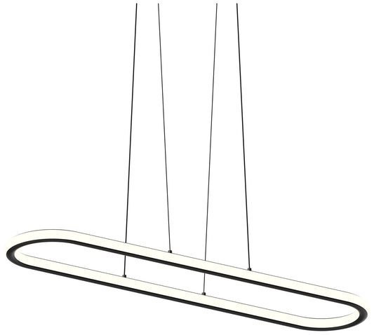 Luna 49.5" Wide Satin Black 3500K Racetrack Pendant