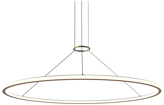 Luna 60" Round LED Pendant w/ 20' Cord (3500K) Painted Brass