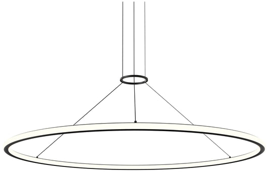 Luna 60" Round LED Pendant w/ 20' Cord (3500K) - Satin Black