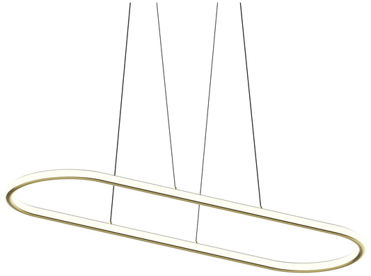 Luna 61.5" Wide Brass 3000K Racetrack Pendant