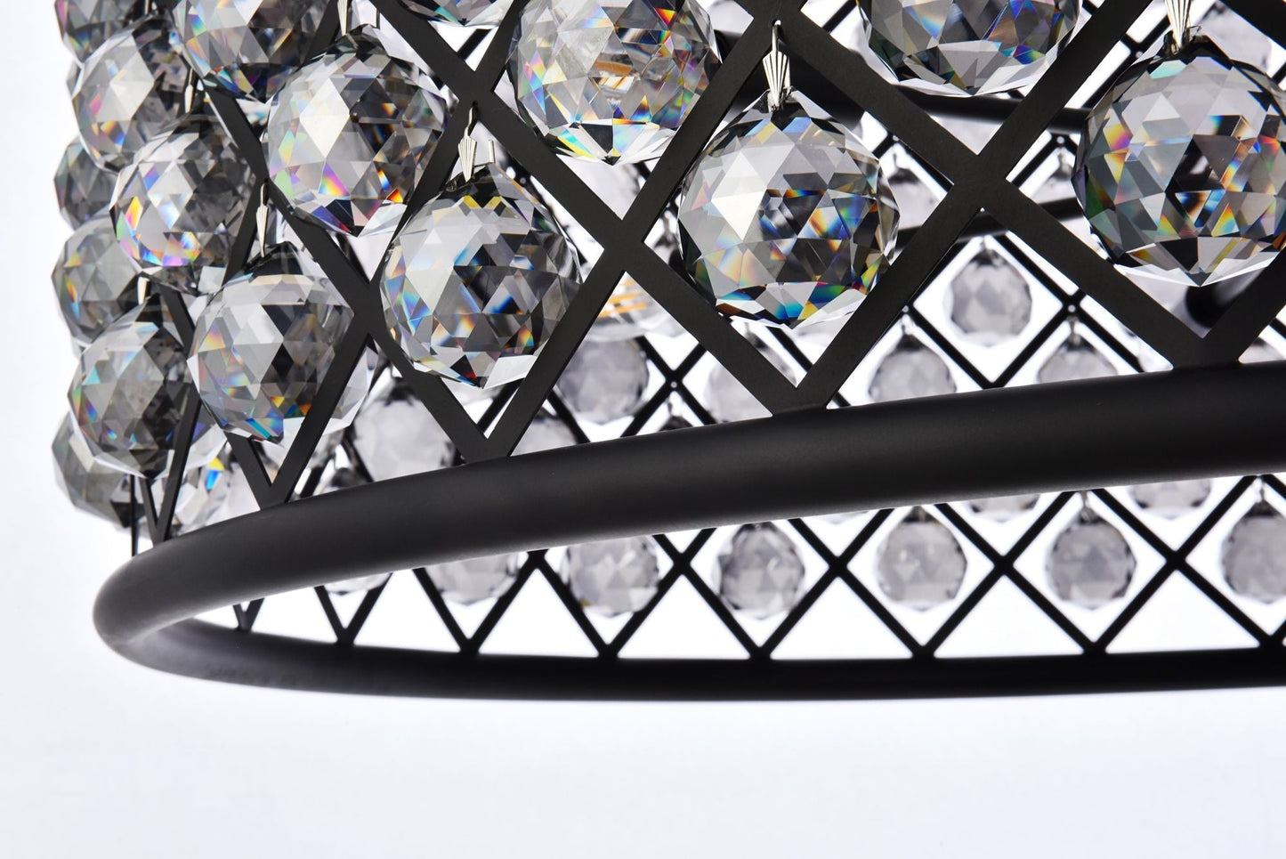 Madison 12 Lt Matte Black Chandelier Silver Shade (Grey)