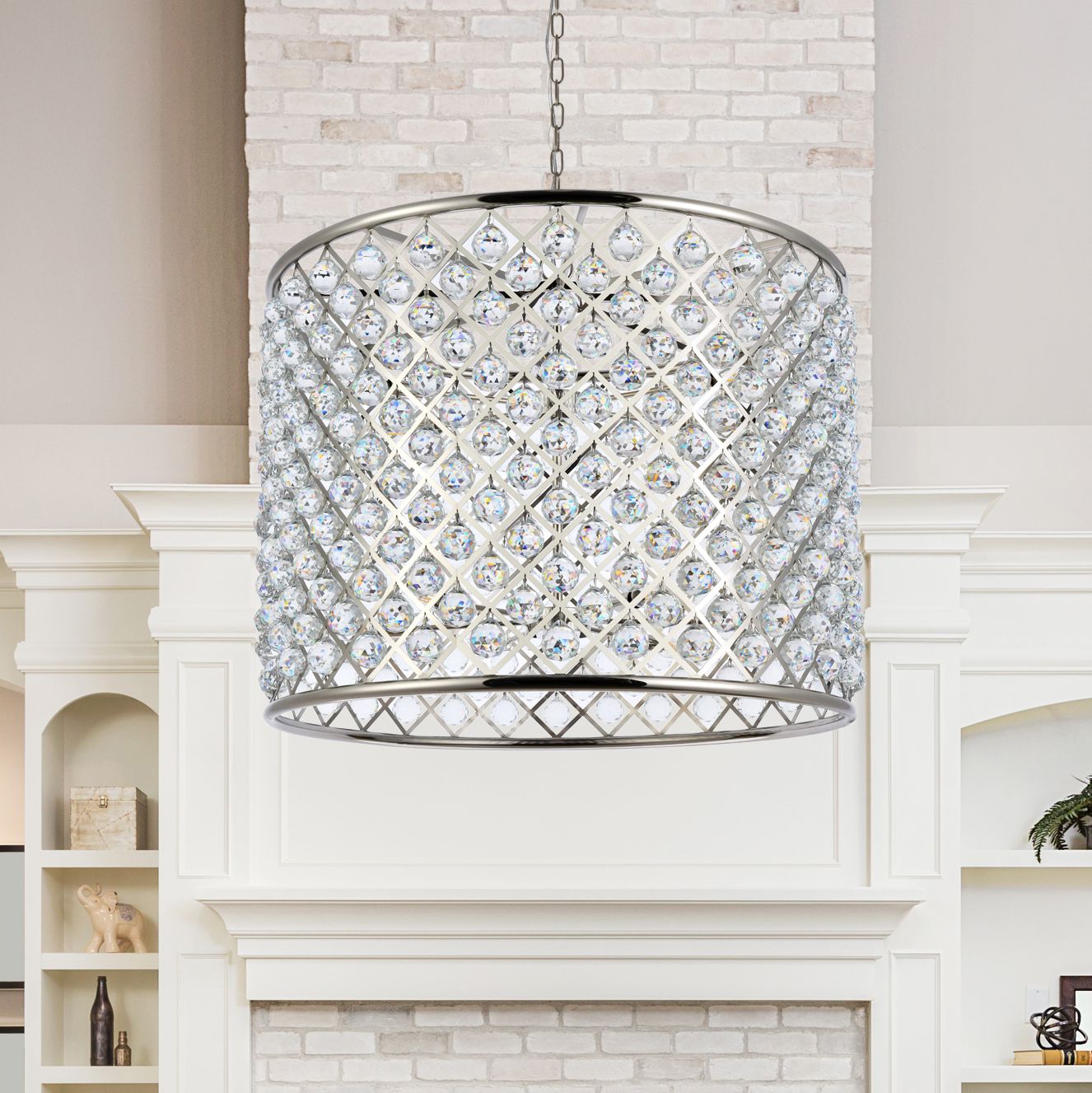 Madison 12 Lt Polished Nickel Chandelier Clear
