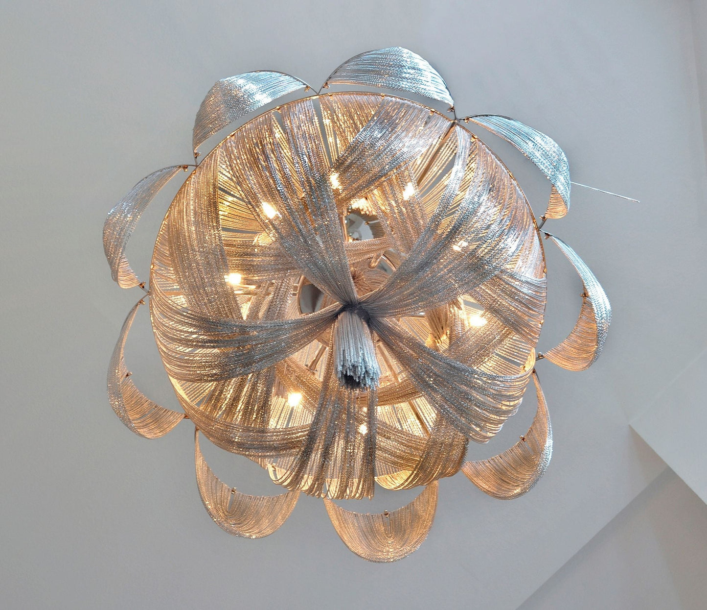 Maxim Chantilly 34" Wide Nickel Jewelry Chain Chandelier