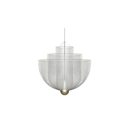 Meshmatics Hanging lamp ? 17.7″ x H 17.7″ / Dia 45cm x H 45cm / Chrome Lamp Body & Gold Base / Warm Light Chandelier
