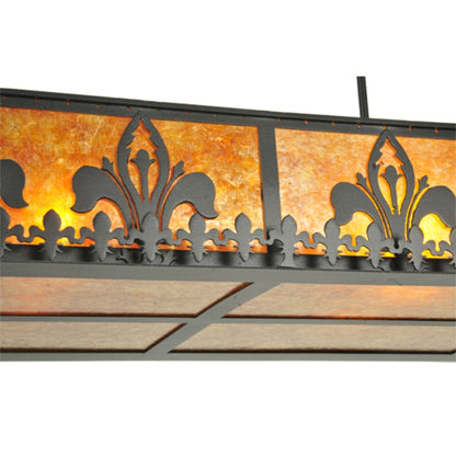 Meyda Tiffany Fleur-de-lis 6 Light 48" Wide Suspension Linear Pendant