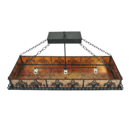 Meyda Tiffany Fleur-de-lis 6 Light 48" Wide Suspension Linear Pendant