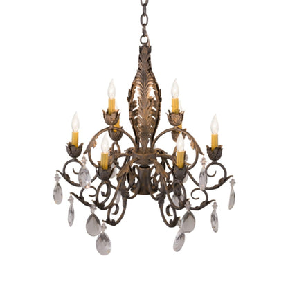 Meyda Tiffany New Country French 9 Light 26" Wide Crystal Candle Style Chandelier