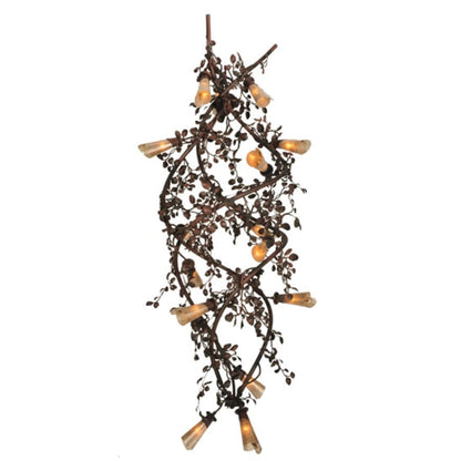 Meyda Tiffany Vinca Vine 30 Light 40" Wide Wrought Iron Waterfall Chandelier