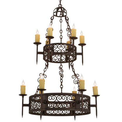 Meyda Tiffany Toscano 12 Light 36" Wide Taper Candle Style Chandelier