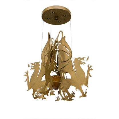 Meyda Tiffany Dragos 4 Light 80" Wide Abstract Pendant