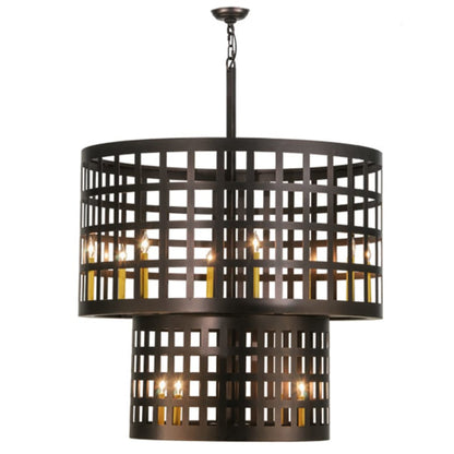 Meyda Tiffany Cilindro Golpe 12 Light 40" Wide Cage Pendant