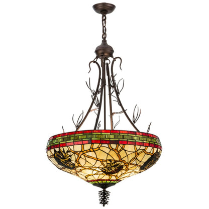 Meyda Tiffany Pinecone 4 Light 24" Wide Pendant
