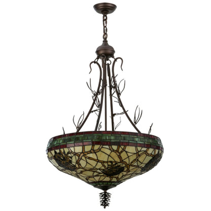 Meyda Tiffany Pinecone 4 Light 24" Wide Pendant