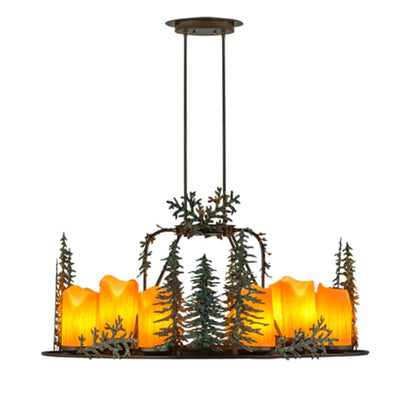 Meyda Tiffany Long Tall Pines 12 Light 27" Wide Ring Chandelier