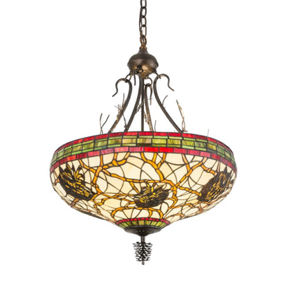 Meyda Tiffany Pinecone 4 Light 24" Wide Pendant