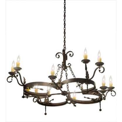 Meyda Tiffany Andorra 12 Light 60" Wide Taper Candle Style Chandelier