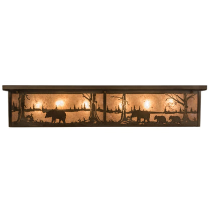 Meyda Tiffany Bears and Moose at Lake 8 Light 35" Wide Flush Mount Ceiling Fixture