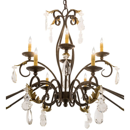 Meyda Tiffany Long Windsor 14 Light 38" Wide Crystal Candle Style Chandelier