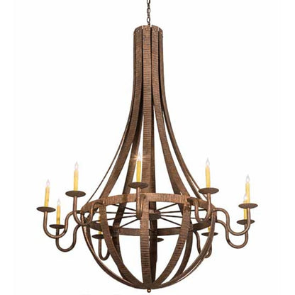 Meyda Tiffany Barrel Stave 10 Light 54" Wide Taper Candle Style Chandelier