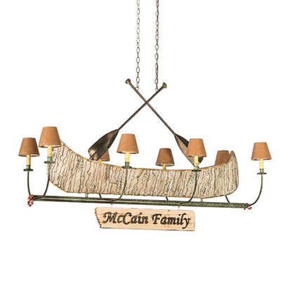 Meyda Tiffany Personalized Canoe 8 Light 57" Wide Linear Chandelier