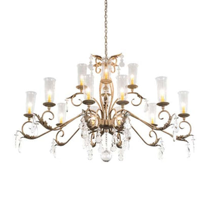 Meyda Tiffany Long Windsor 14 Light 38" Wide Crystal Chandelier