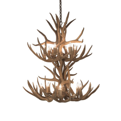 Meyda Tiffany Antlers 12 Light 34" Wide Antler Candle Style Chandelier