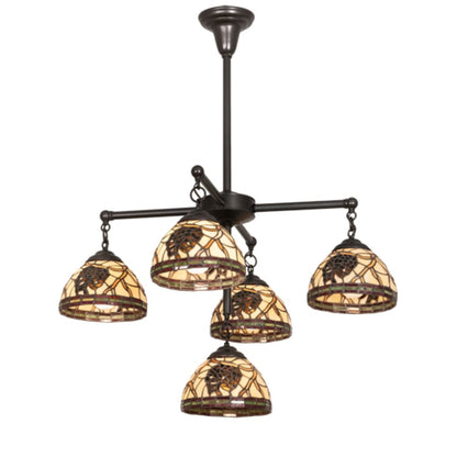 Meyda Tiffany Pinecone 5 Light 30" Wide Chandelier