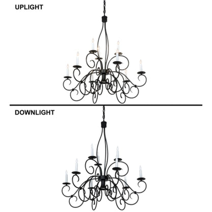 Meyda Tiffany Grace 9 Light 36" Wide Taper Candle Style Chandelier