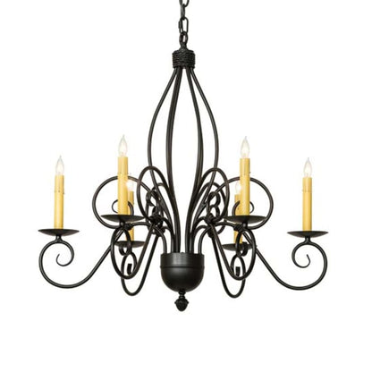 Meyda Tiffany Squire 6 Light 28" Wide Taper Candle Style Chandelier