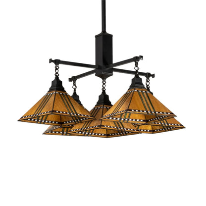Meyda Tiffany Square Prairie Corn 5 Light 54" Wide Chandelier