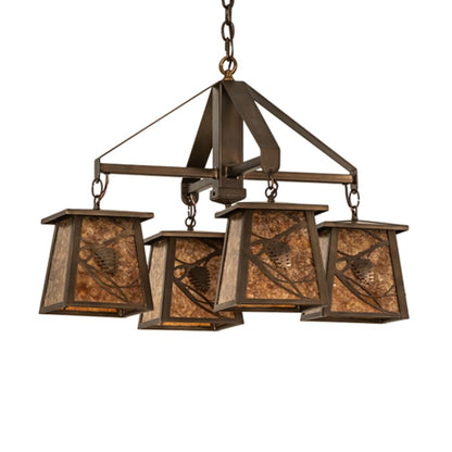 Meyda Tiffany Whispering Pines 4 Light 28" Wide Chandelier