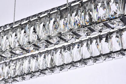Monroe 50" Wide Black Crystal 3-Tier LED Pendant Light