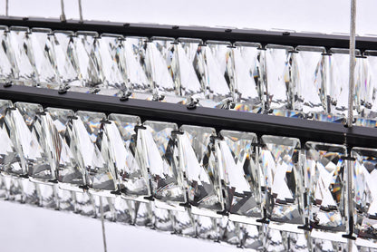Monroe 50" Wide Black Crystal 3-Tier LED Pendant Light