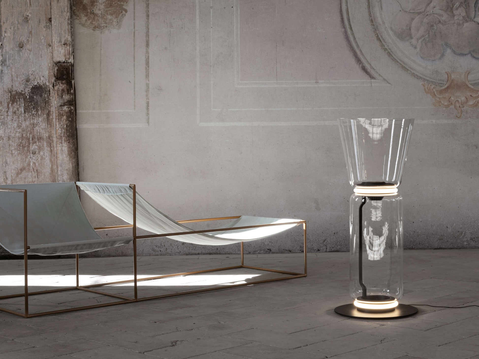 Bamboo Glass Floor Lamp Floor lamp