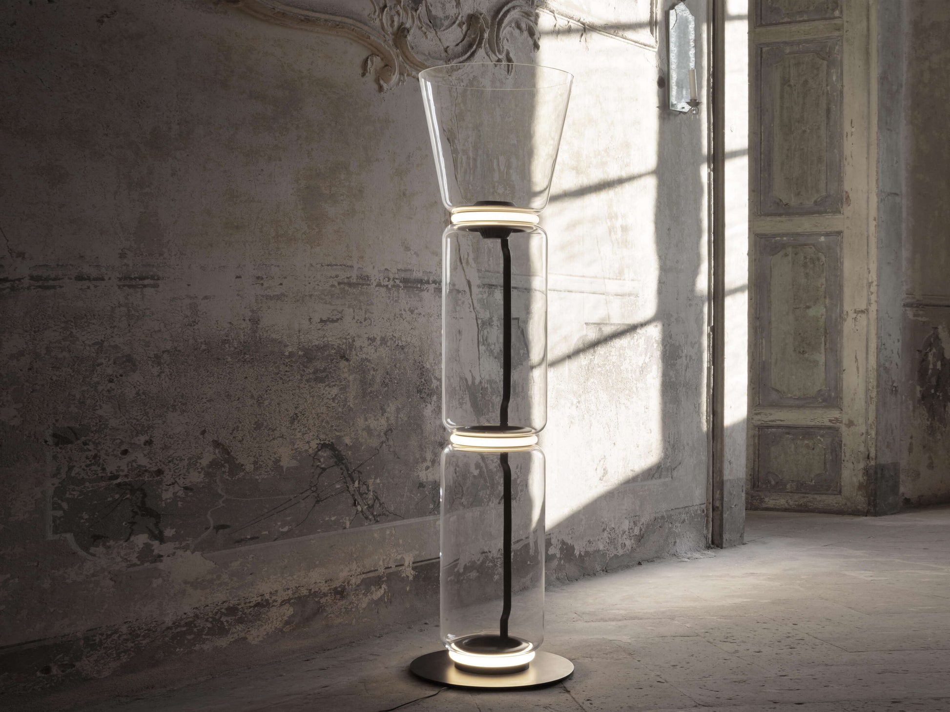 Bamboo Glass Floor Lamp Floor lamp