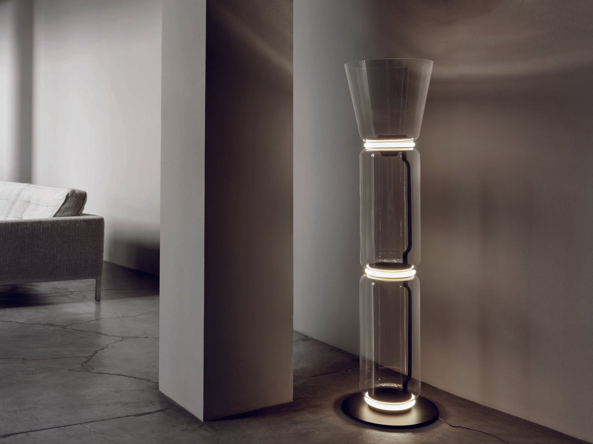 Bamboo Glass Floor Lamp Floor lamp