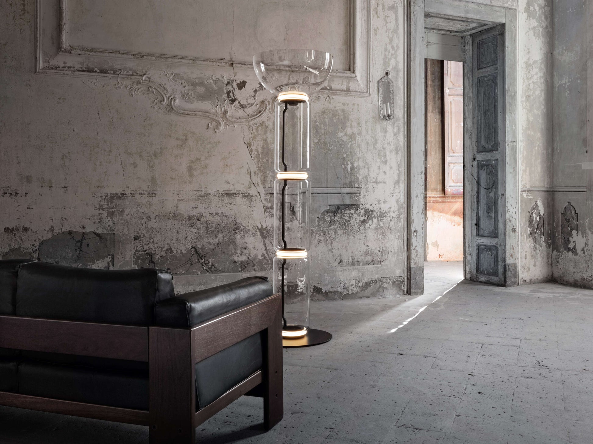 Bamboo Glass Floor Lamp Floor lamp