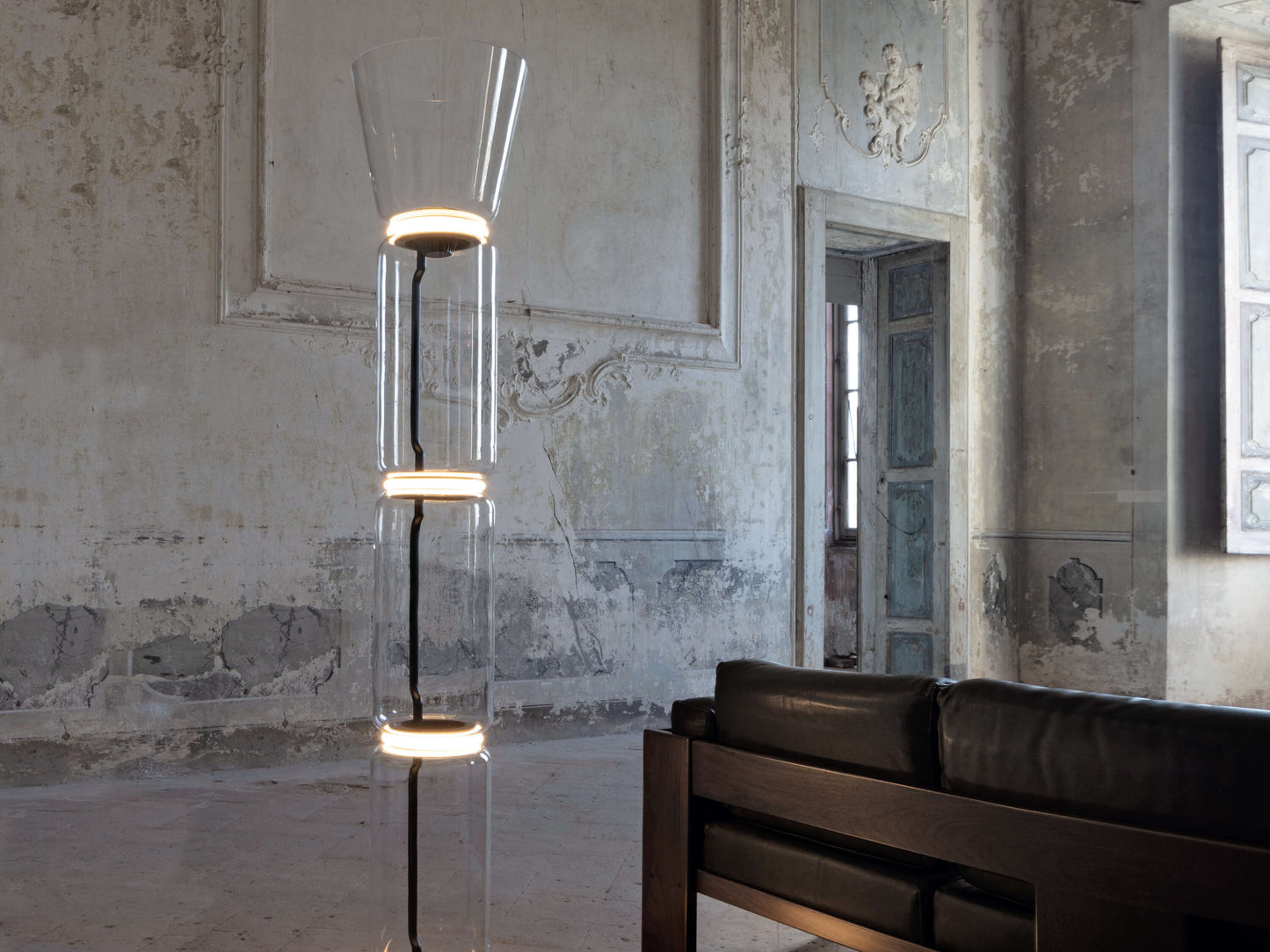 Bamboo Glass Floor Lamp Floor lamp